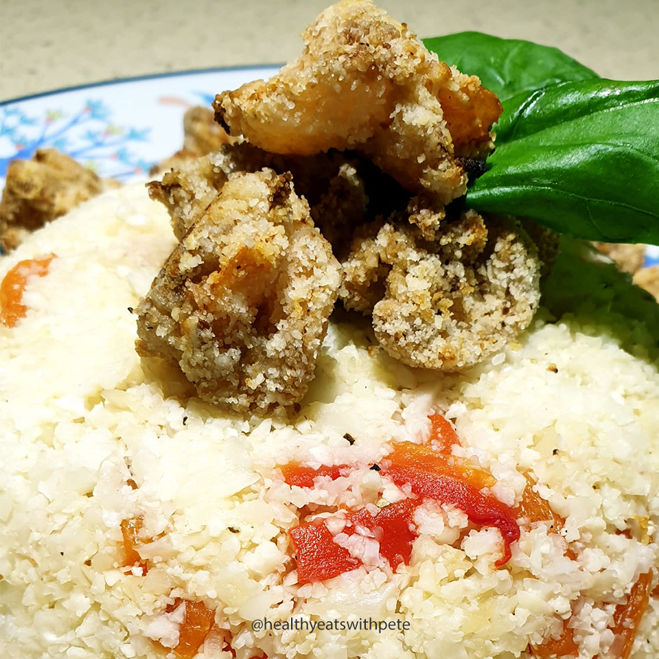 Almond Prawn Cutlets and Capsicum Tangy Rice